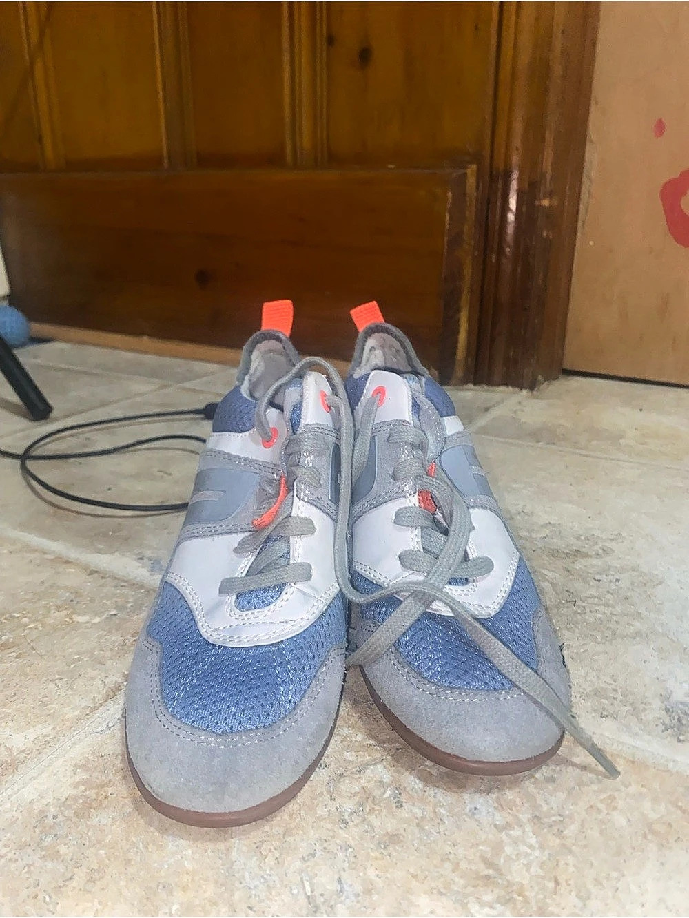 DKNY Blue & Gray Wedge Sneakers